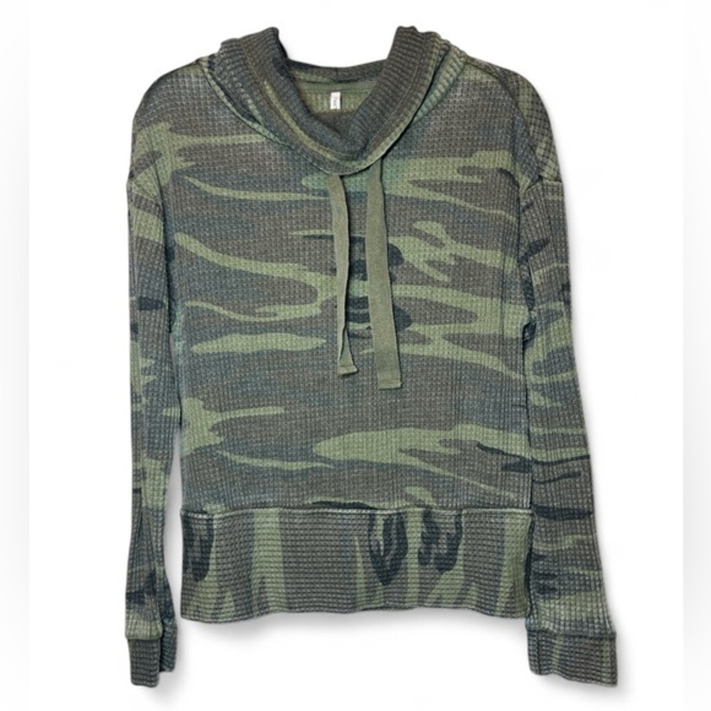 Z Supply Drawstring Cowl Neck Camouflage Lightweight Thermal Layering Women XS‎